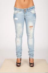 Leg Whole Body Woman Casual Jeans Slim Studio photo references